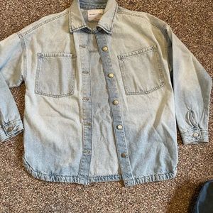 Celebrity pink denim jacket